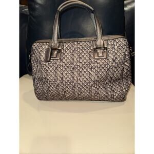 Coach Taylor Python Satchel Shoulder Handbag Gunmetal Leather Trim